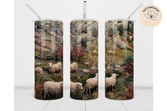 20oz Sheep Farm Embroidery Tumbler Wrap Review