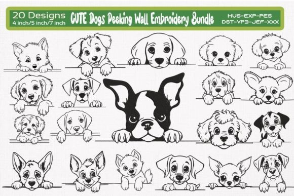 Cute Dogs Peeking Wall Embroidery Bundle Review