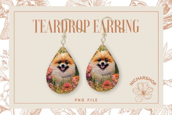 Dog Flower Embroidery Teardrop Earring Design Review
