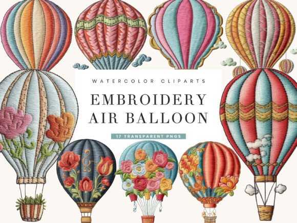 Embroidery Balloon Clipart Bundle Review