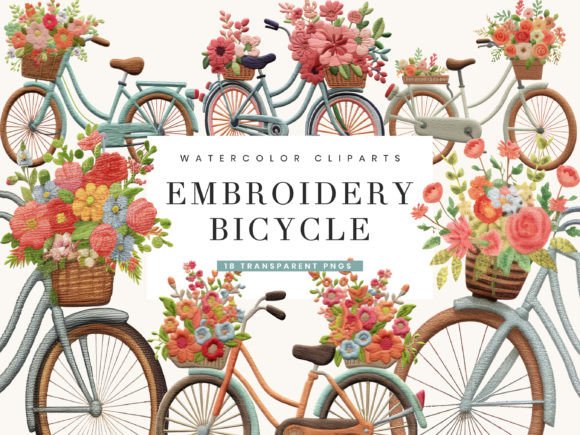 Embroidery Bicycle Clipart Bundle Review for Seasonal Projects