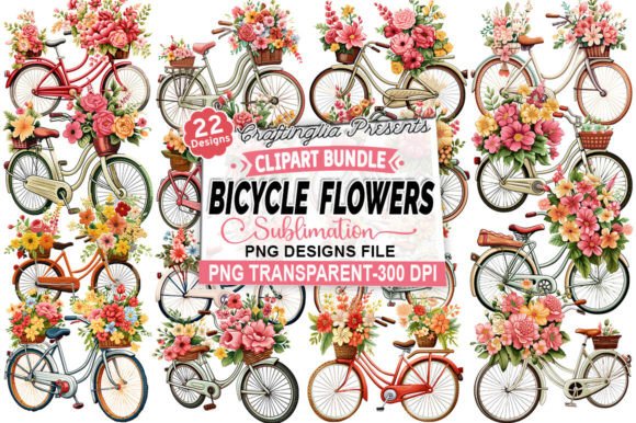Embroidery Bicycle Flowers Clipart Bundle Review