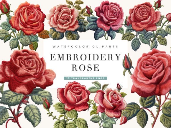 Embroidery Rose Clipart Bundle Review