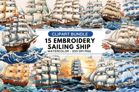 FREE Embroidery Sailing Ship Clipart Review